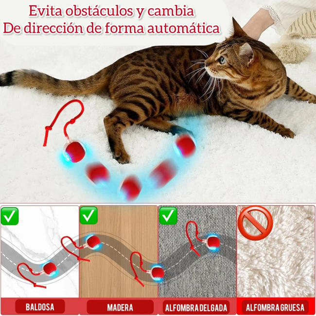 PELOTA INTERACTIVA PARA PERROS Y GATOS – 3 Modos de USO