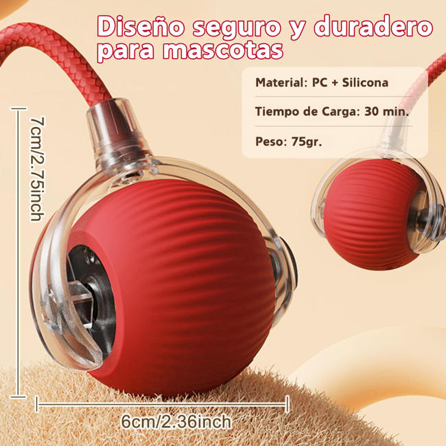 PELOTA INTERACTIVA PARA PERROS Y GATOS – 3 Modos de USO