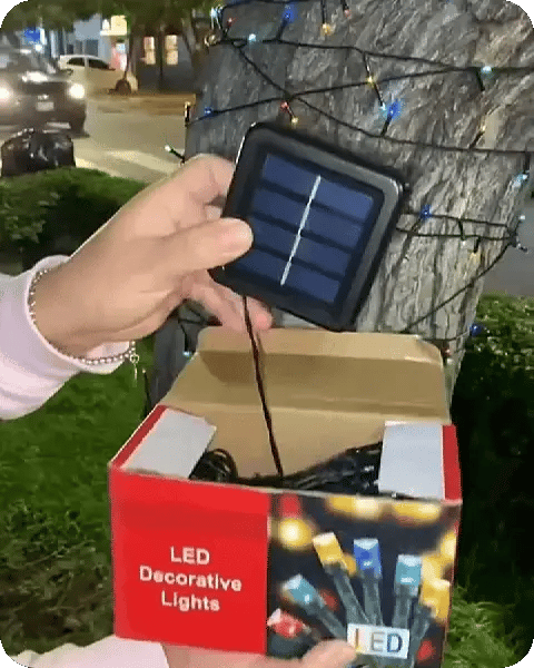 Luces LED Navideñas con Panel Solar (30 METROS)